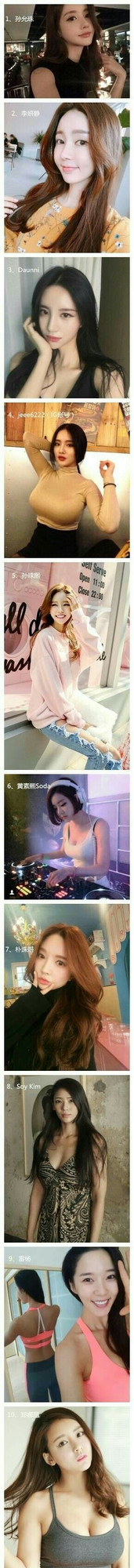 某网评的2016韩国网红top10