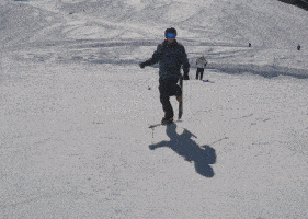 虽然我们不会滑雪，但是我们会奔跑