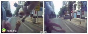 司机入城未减速 轿车撞飞小女孩