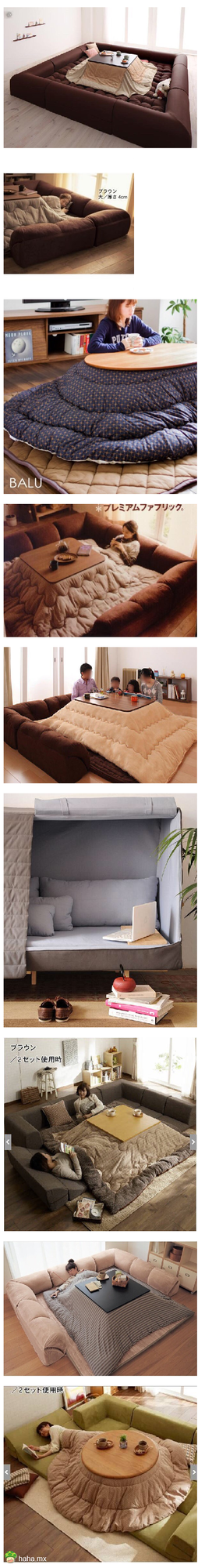 岛国发明的一些废人沙发、废人床、废人暖桌,隔着屏幕就感觉邪恶透顶,废人无数...不是我吹,只要有Wi-Fi,每一个我都能待到明年春天