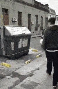 垃圾桶：你不踹我我能打你脸？